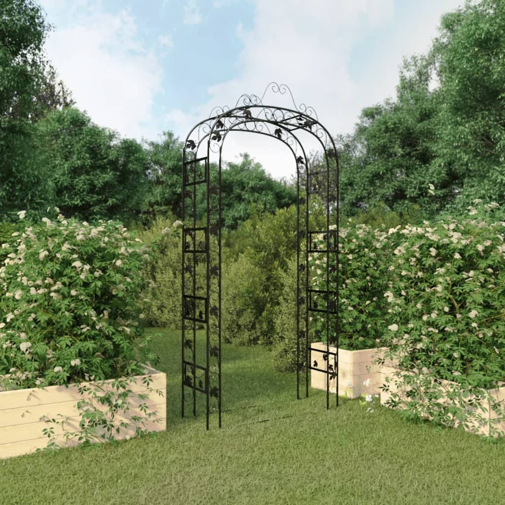Berkfield Garden Arch Black 116x45x240 cm Steel
