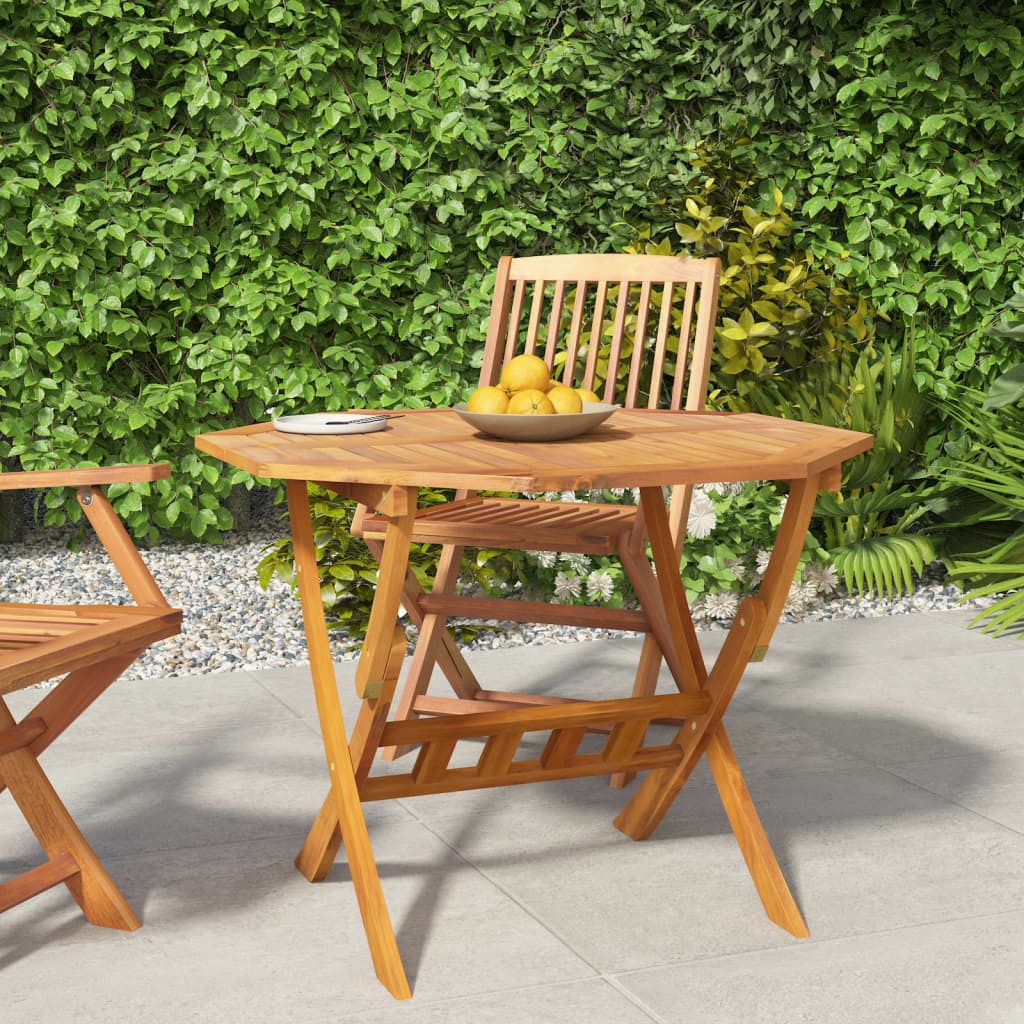 Berkfield Folding Garden Table 90x75 cm Solid Wood Acacia
