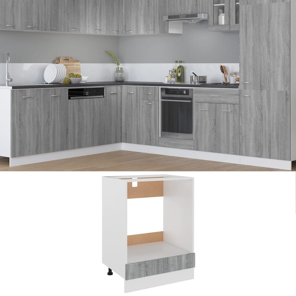 Berkfield Oven Cabinet Grey Sonoma 60x46x81.5 cm Engineered Wood