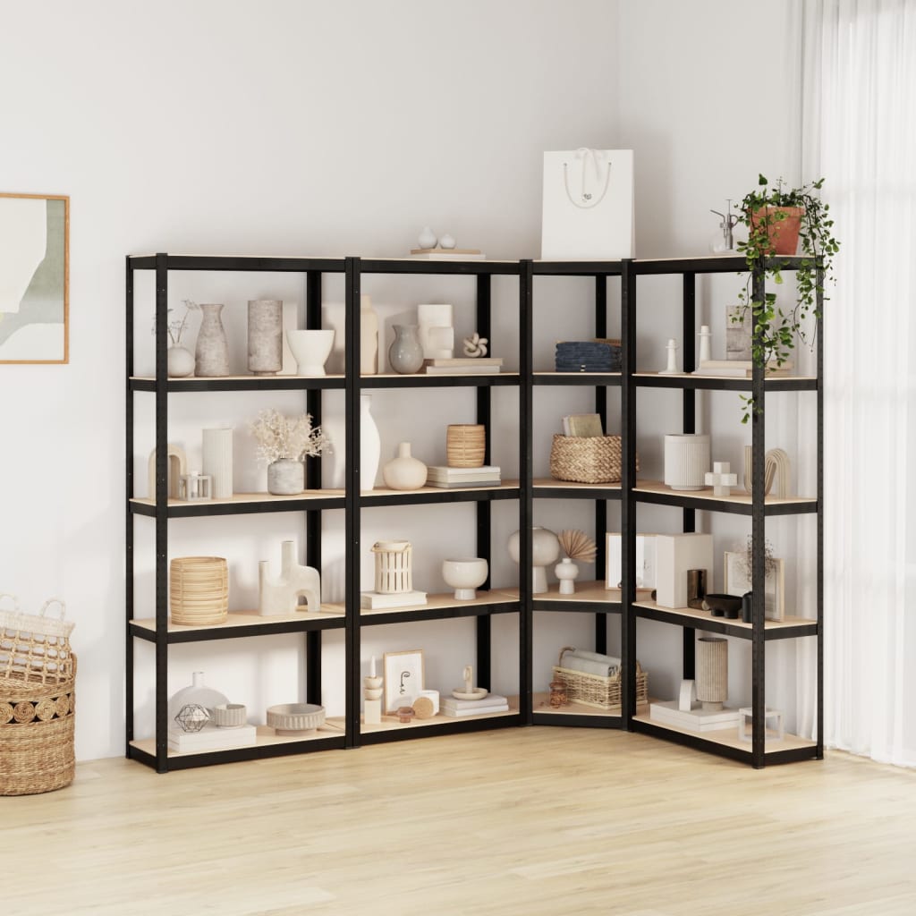 Berkfield 5-Layer Shelves 4 pcs Anthracite Steel&Engineered Wood