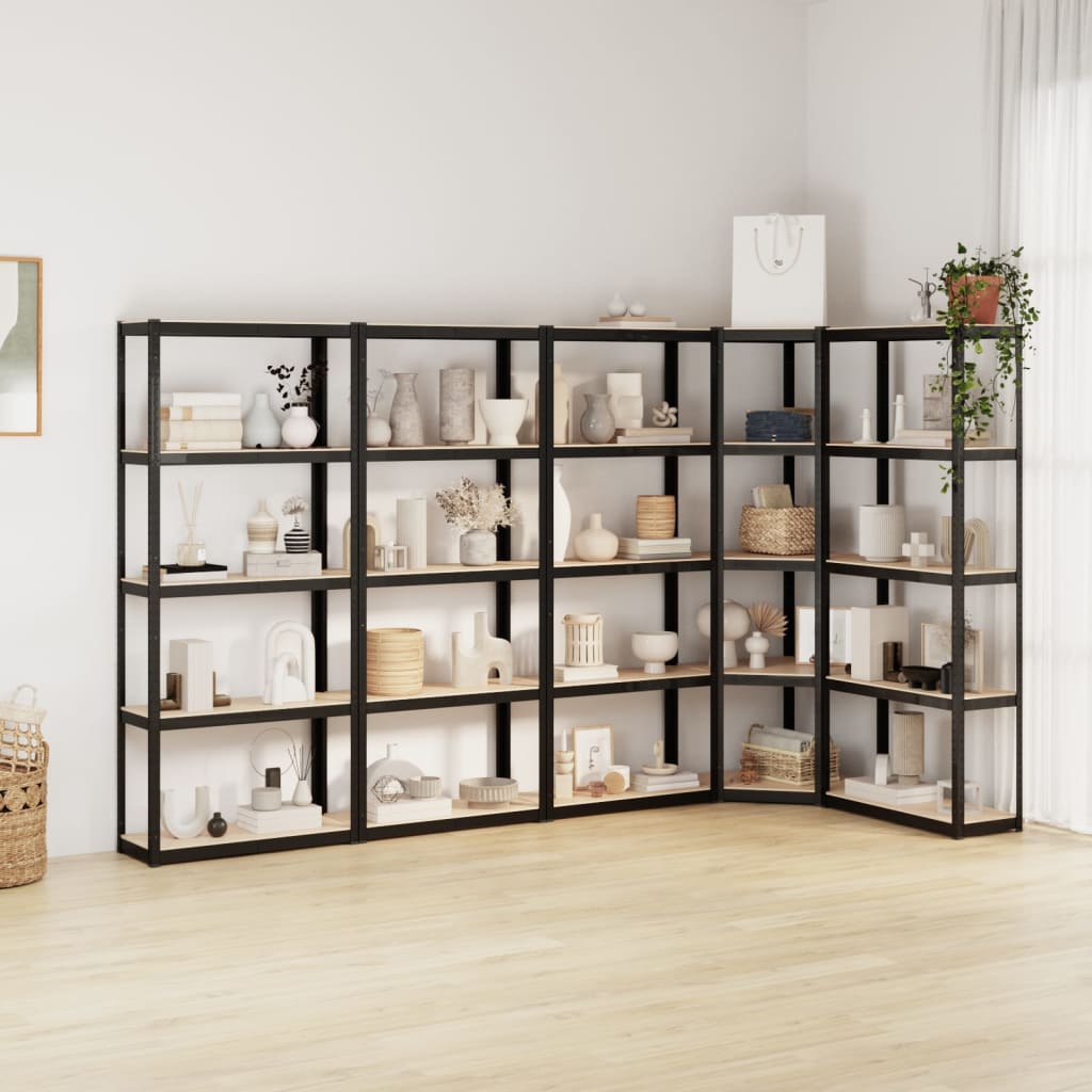 Berkfield 5-Layer Shelves 5 pcs Anthracite Steel&Engineered Wood