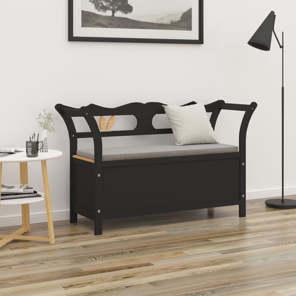 Berkfield Bench Black 107x45x75.5 cm Solid Wood Fir