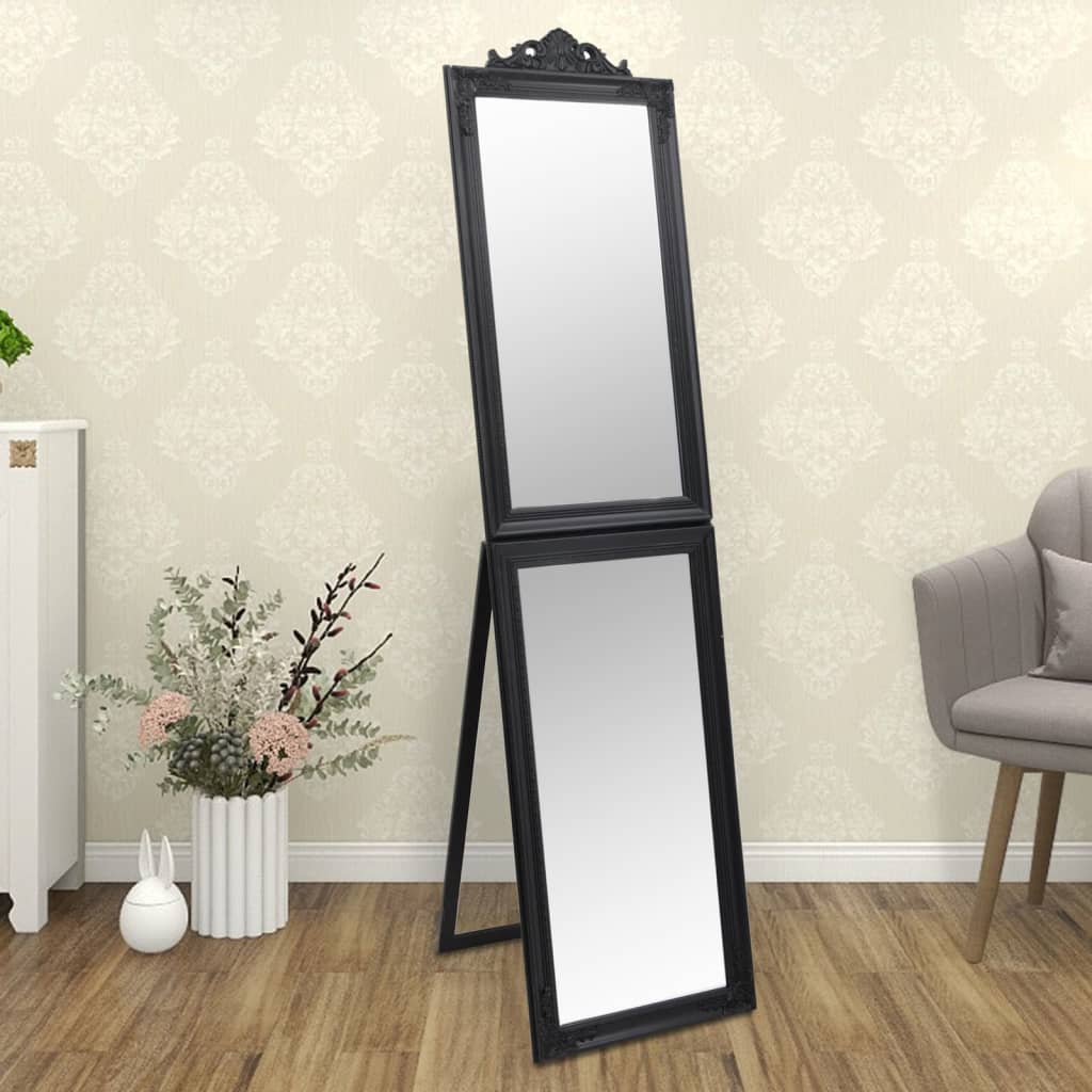 Berkfield Free-Standing Mirror Black 45x180 cm