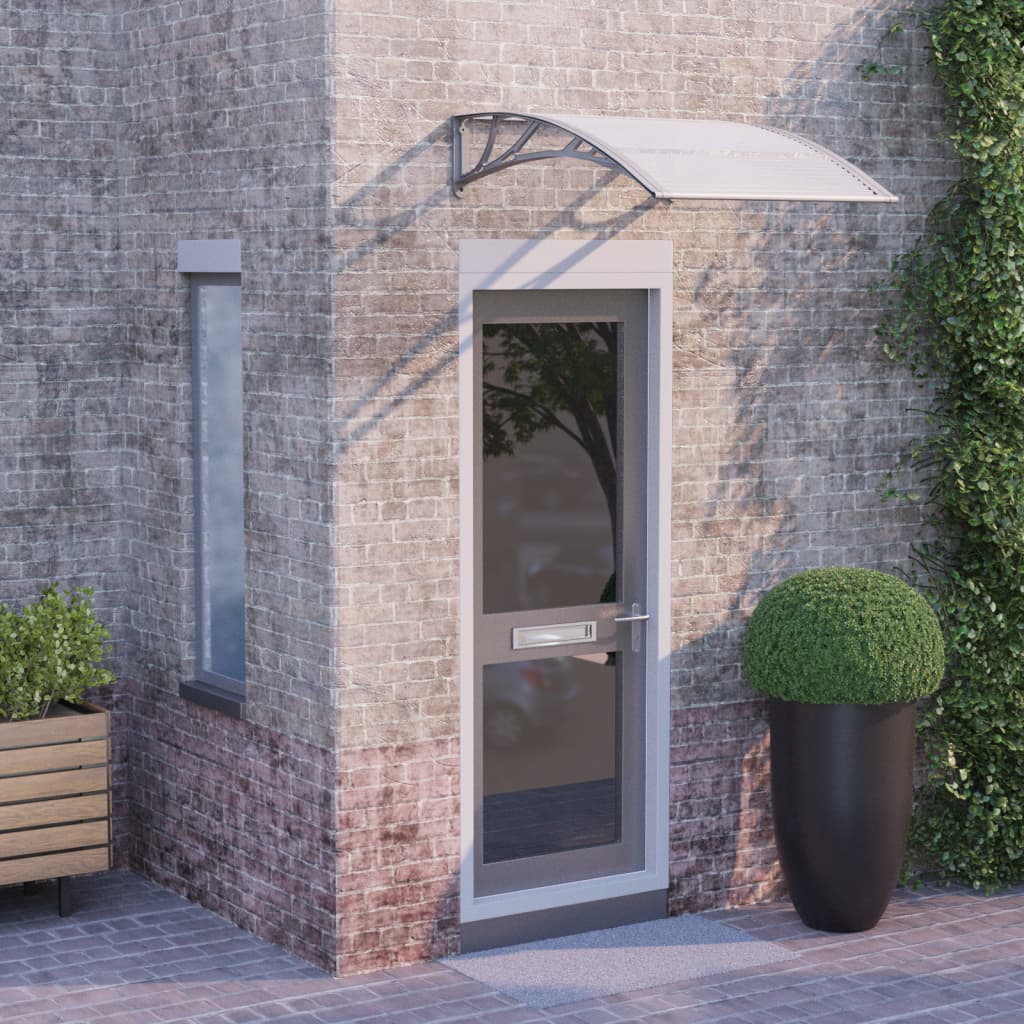 Berkfield Door Canopy Grey and Transparent 100x80 cm Polycarbonate