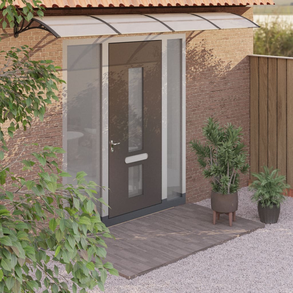 Berkfield Door Canopy Black and Transparent 400x80 cm Polycarbonate