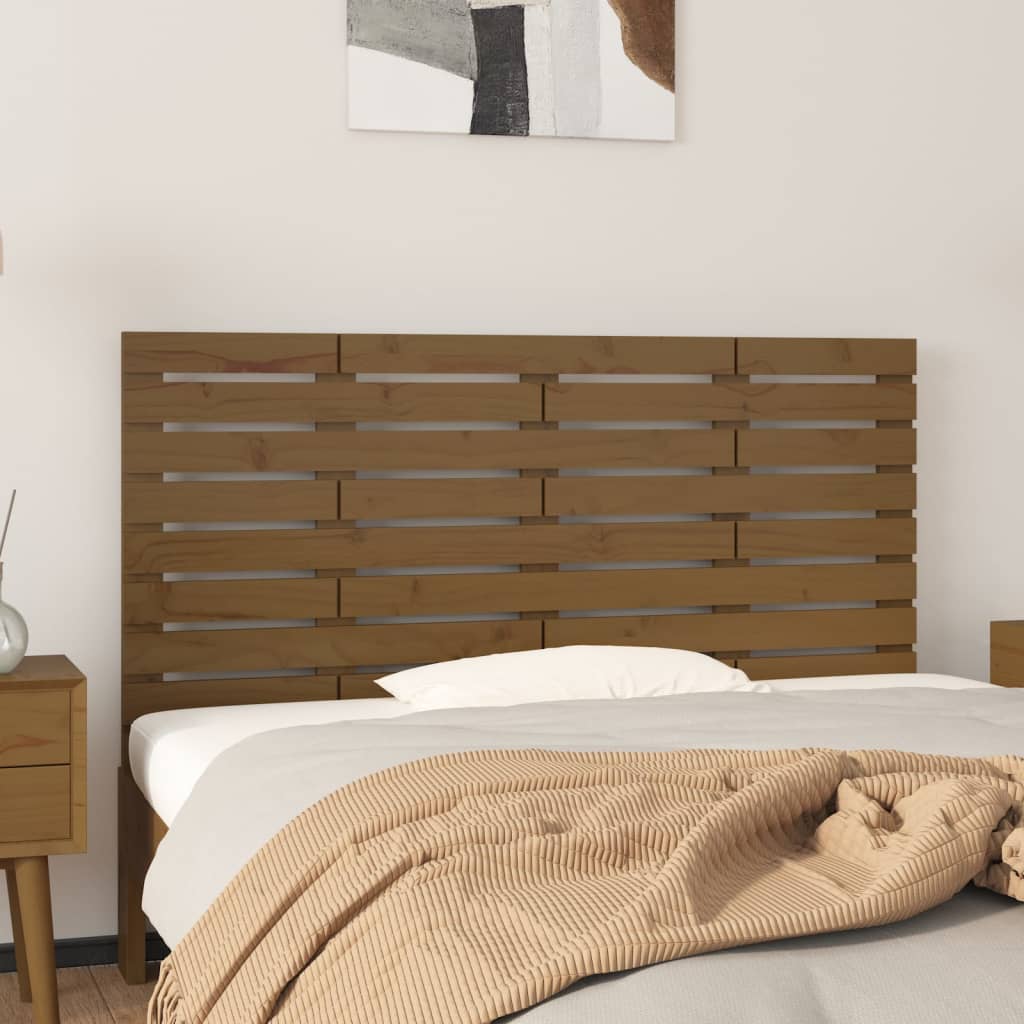 Berkfield Wall Headboard Honey Brown 126x3x63 cm Solid Wood Pine