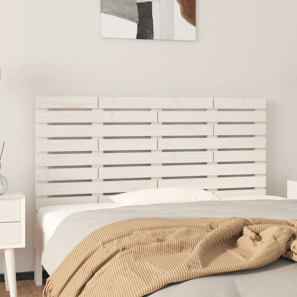 Berkfield Wall Headboard White 146x3x63 cm Solid Wood Pine