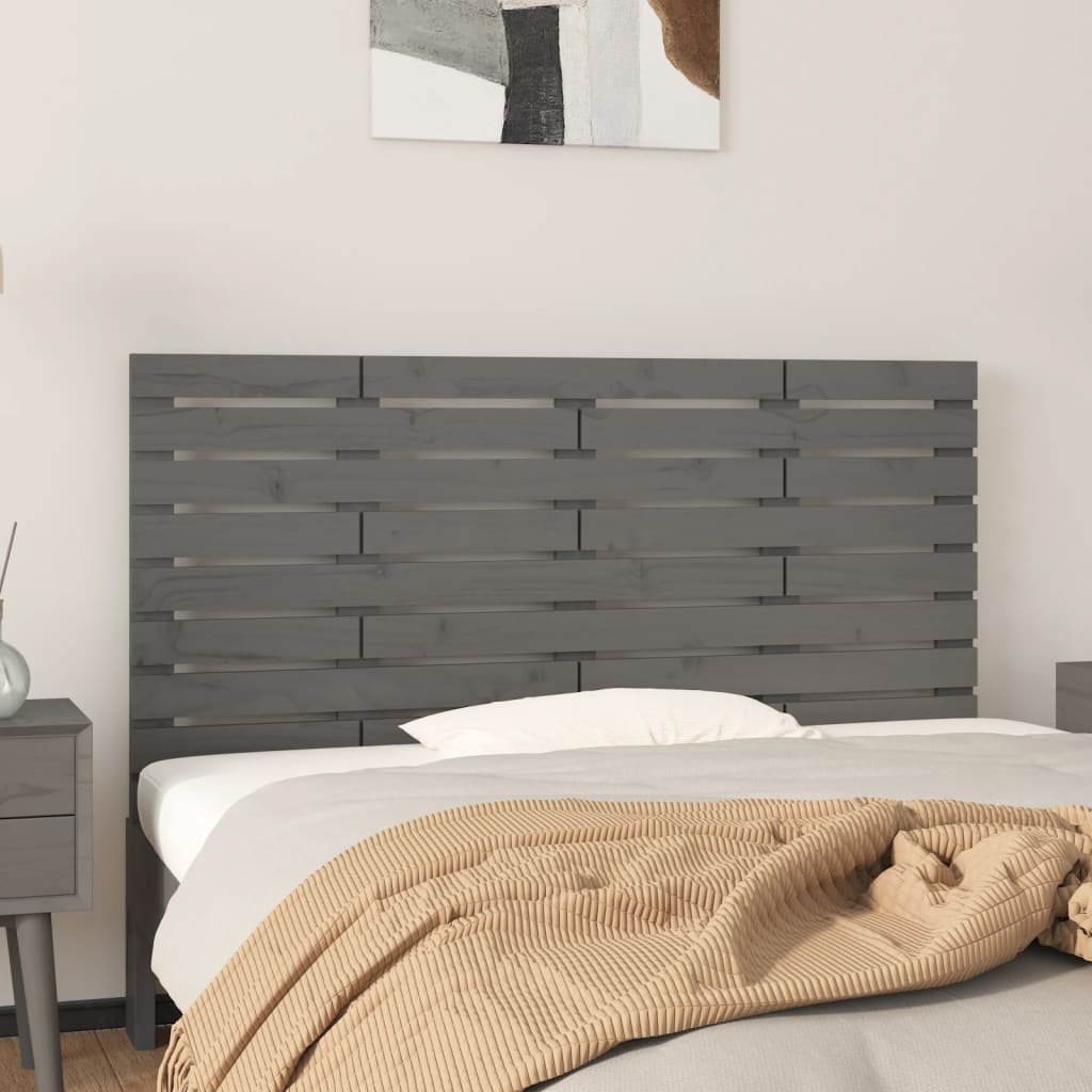 Berkfield Wall Headboard Grey 146x3x63 cm Solid Wood Pine