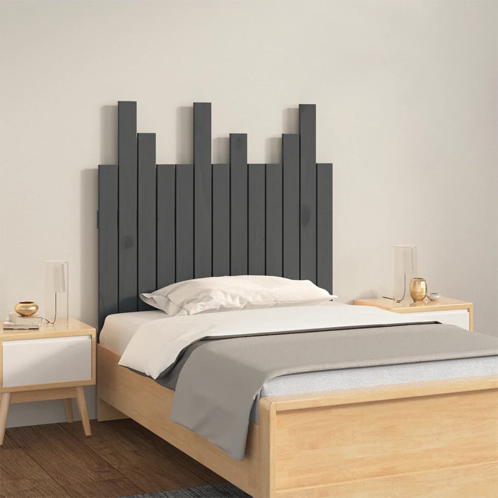 Berkfield Wall Headboard Grey 82.5x3x80 cm Solid Wood Pine