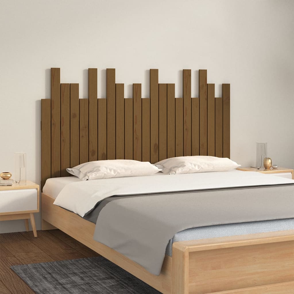 Berkfield Wall Headboard Honey Brown 140x3x80 cm Solid Wood Pine