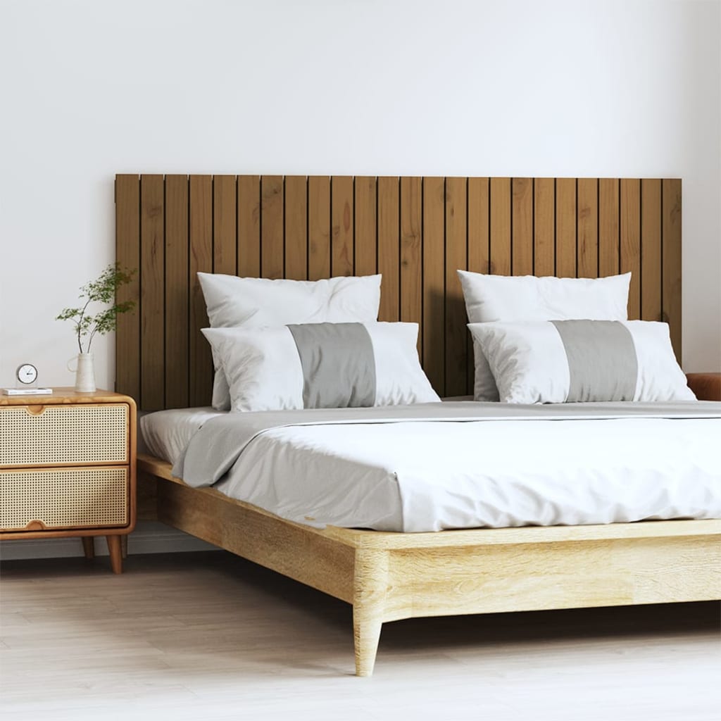 Berkfield Wall Headboard Honey Brown 159.5x3x60 cm Solid Wood Pine