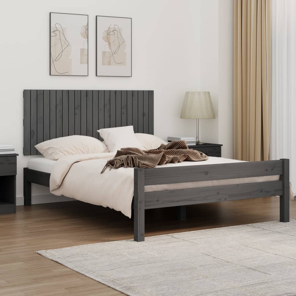 Berkfield Wall Headboard Grey 140x3x60 cm Solid Wood Pine