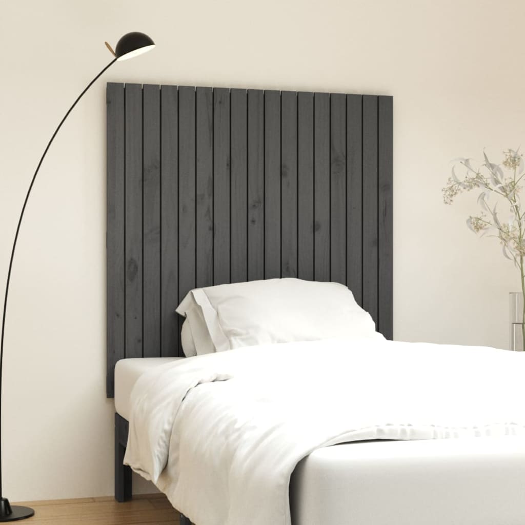 Berkfield Wall Headboard Grey 108x3x110 cm Solid Wood Pine
