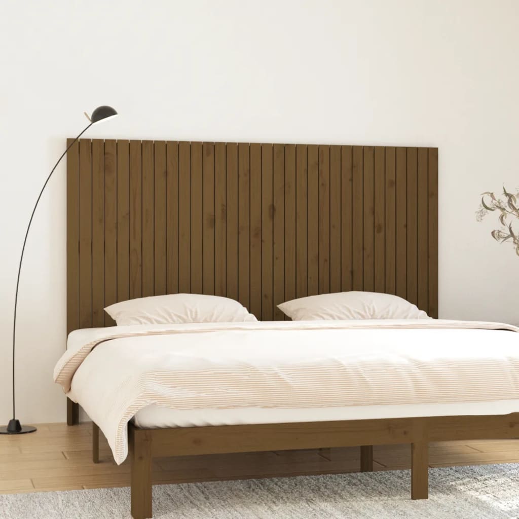 Berkfield Wall Headboard Honey Brown 204x3x110 cm Solid Wood Pine