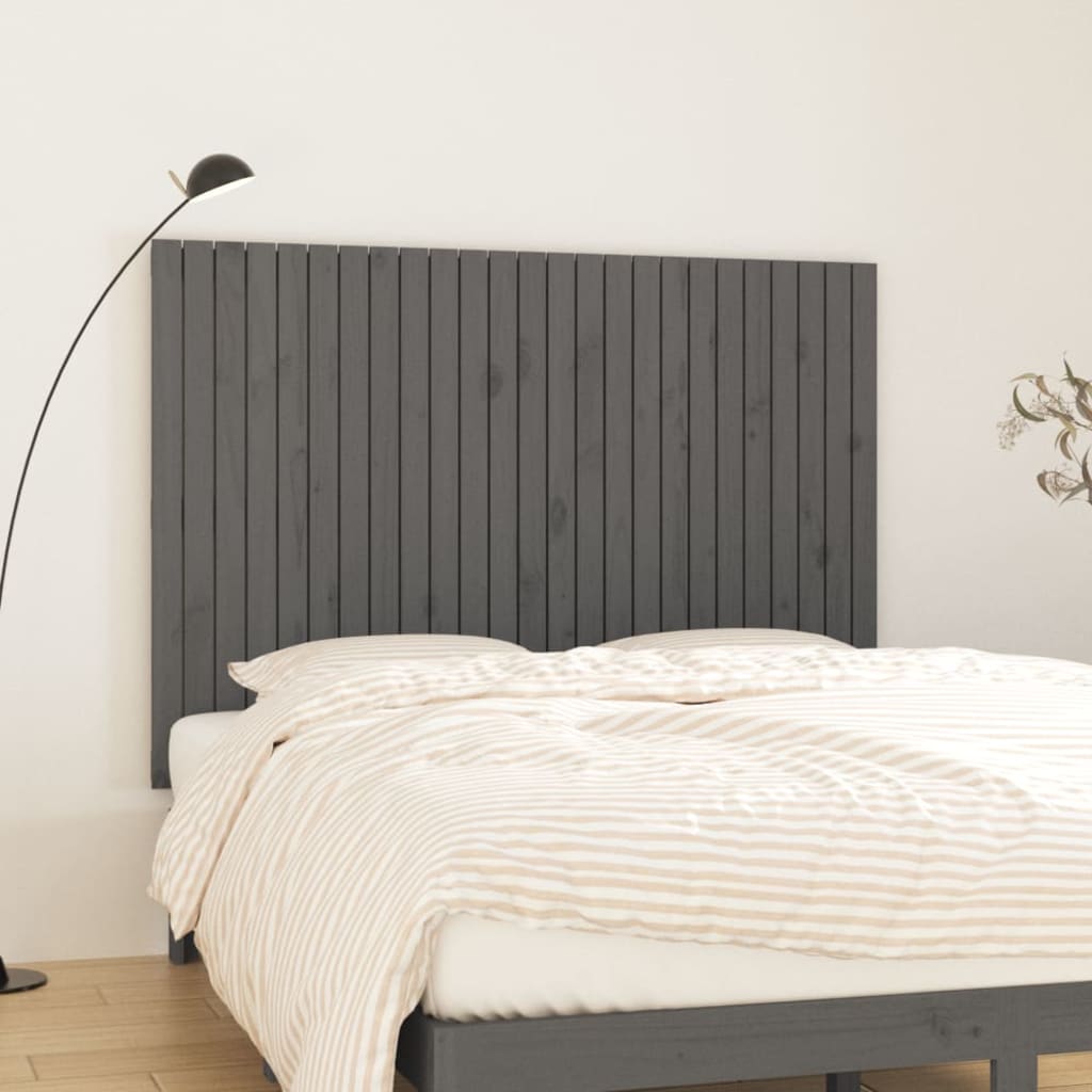 Berkfield Wall Headboard Grey 159.5x3x110 cm Solid Wood Pine