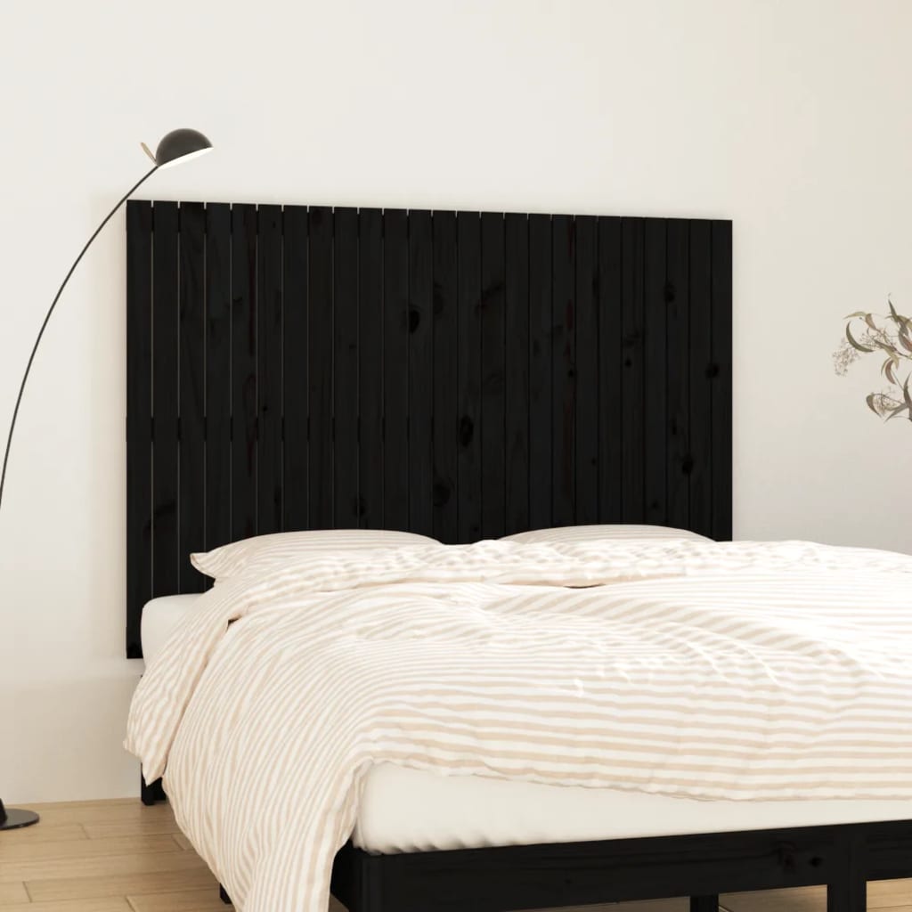 Berkfield Wall Headboard Black 159.5x3x110 cm Solid Wood Pine