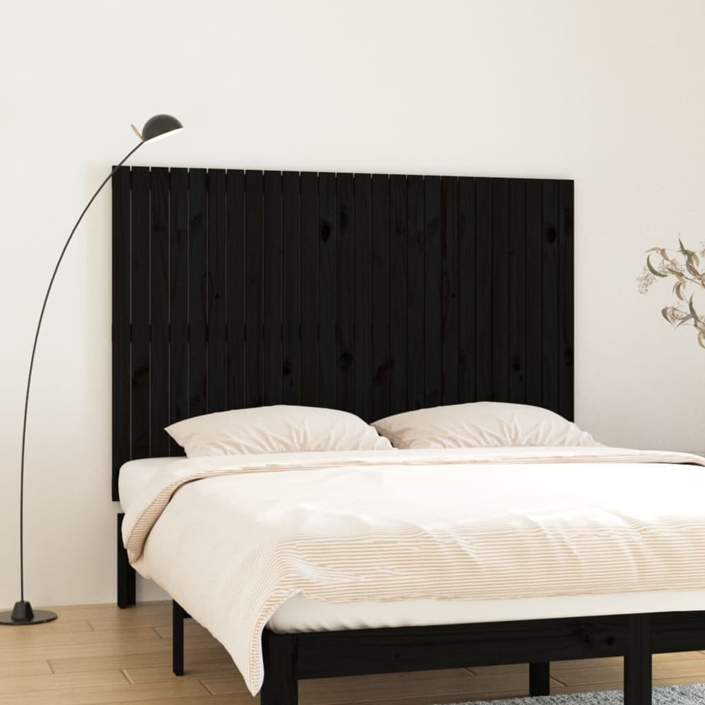 Berkfield Wall Headboard Black 166x3x110 cm Solid Wood Pine