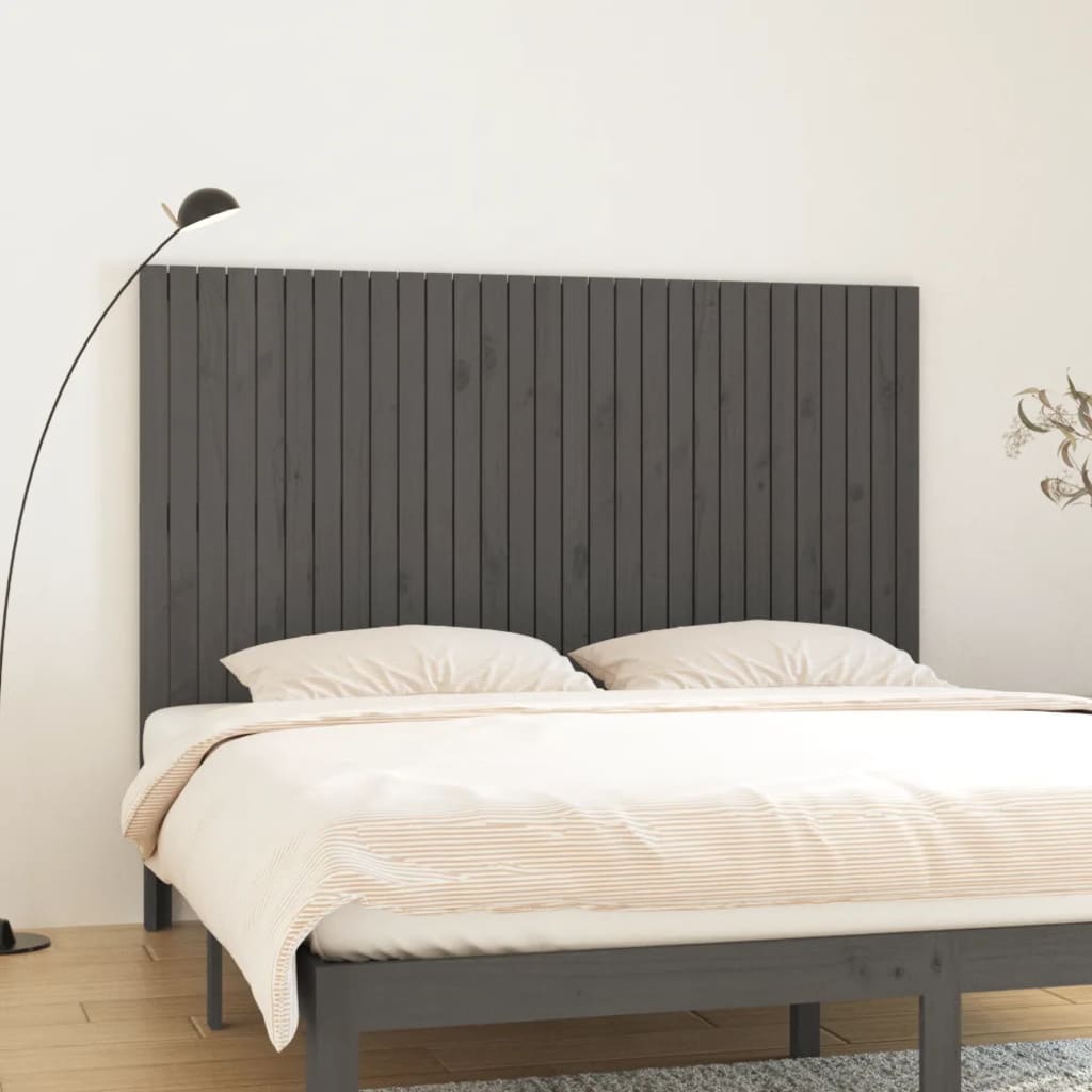 Berkfield Wall Headboard Grey 185x3x110 cm Solid Wood Pine