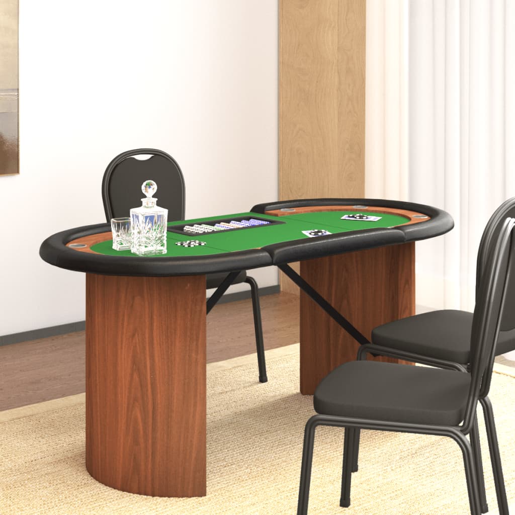 Berkfield 10-Player Poker Table with Chip Tray Green 160x80x75 cm