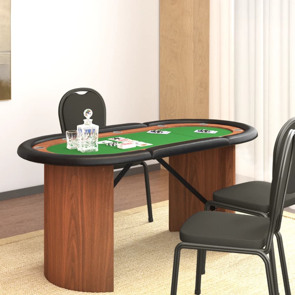 Berkfield 10-Player Poker Table Green 160x80x75 cm