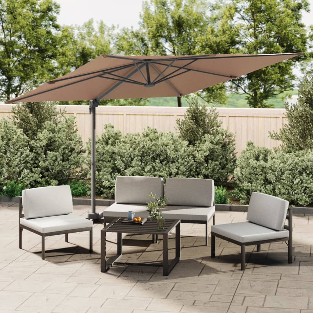 Berkfield Cantilever Umbrella with Aluminium Pole Taupe 300x300 cm