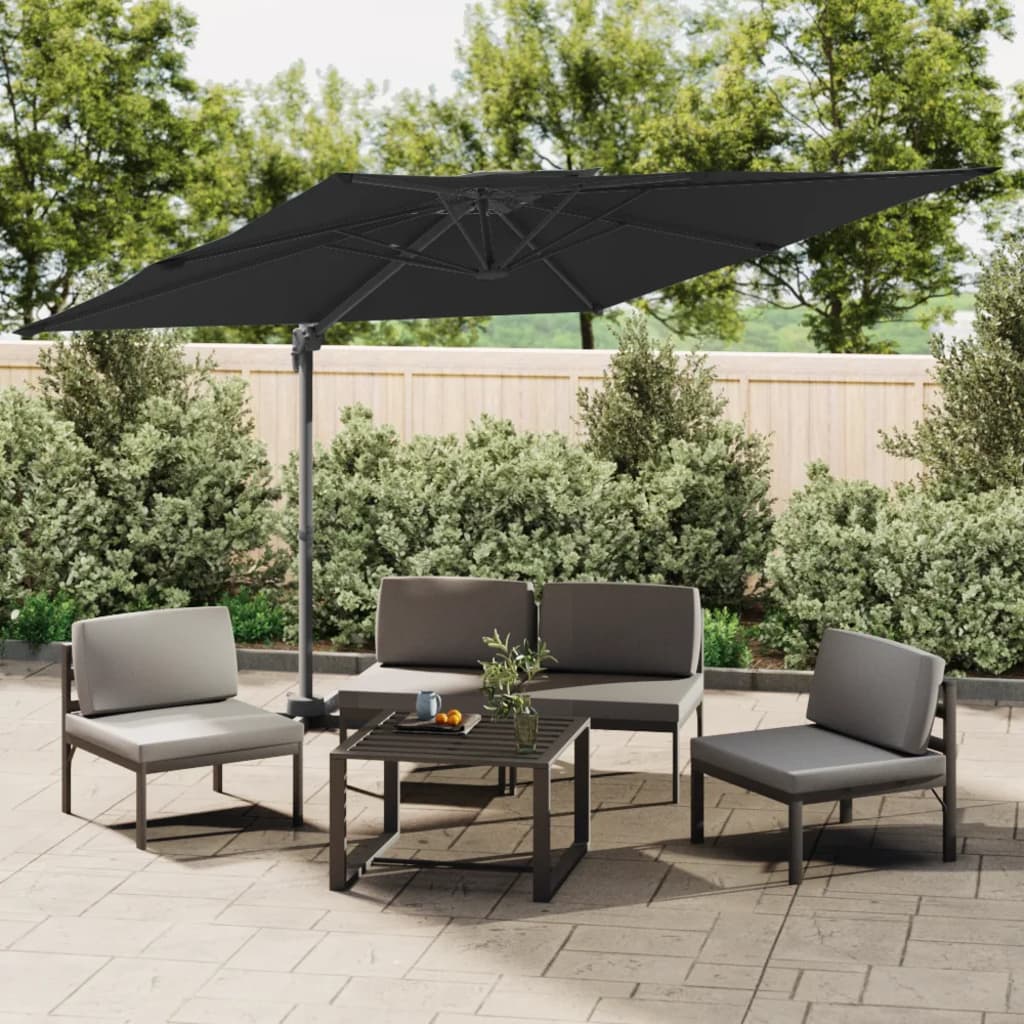 Berkfield Double Top Cantilever Umbrella Black 300x300 cm