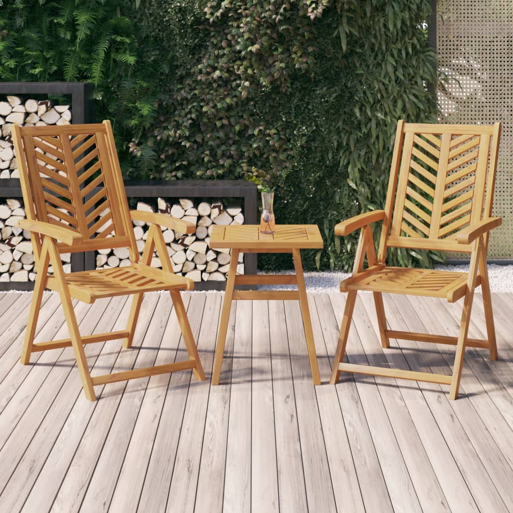 Berkfield Reclining Garden Chairs 2 pcs Solid Wood Acacia