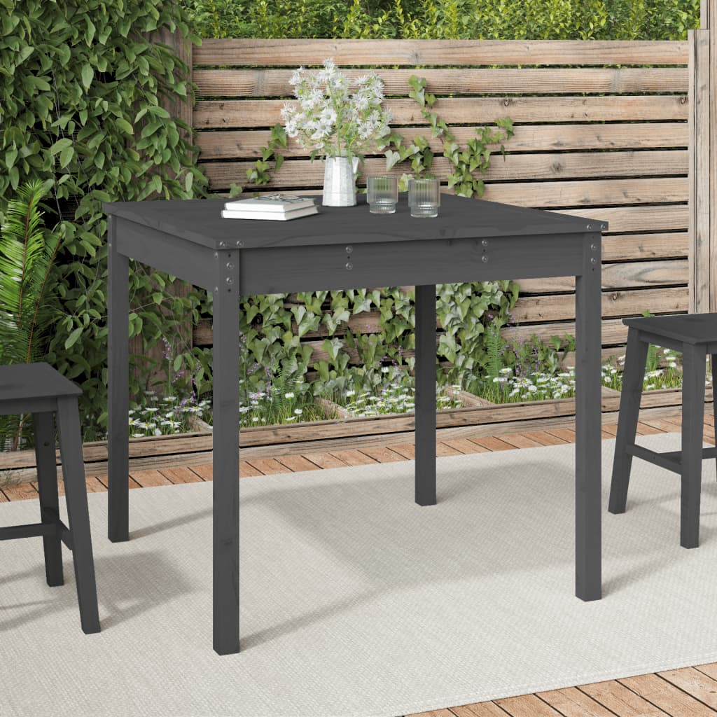 Berkfield Garden Table Grey 82.5x82.5x76 cm Solid Wood Pine