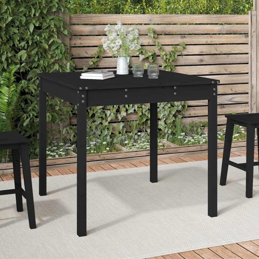 Berkfield Garden Table Black 82.5x82.5x76 cm Solid Wood Pine