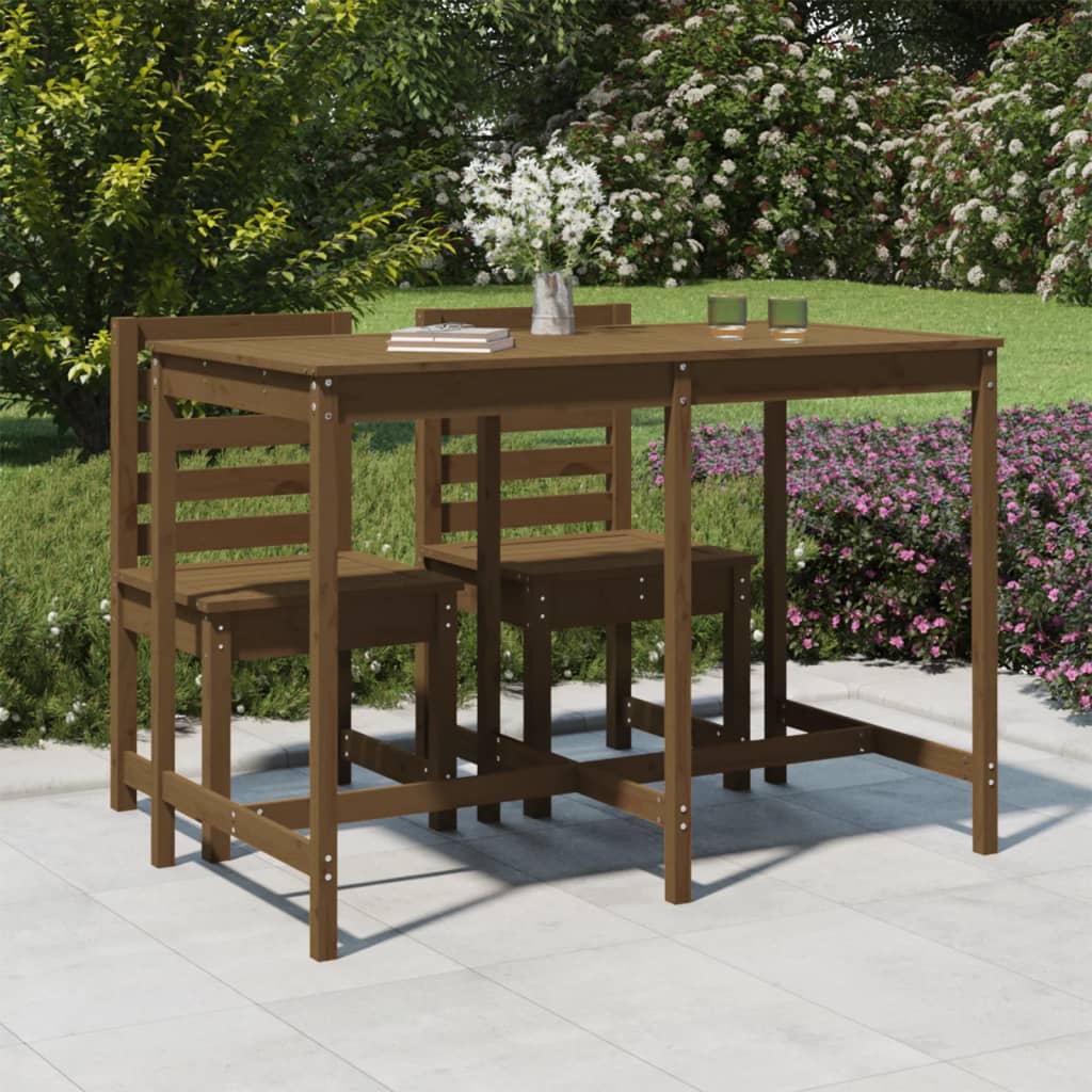 Berkfield Garden Table Honey Brown 159.5x82.5x110 cm Solid Wood Pine