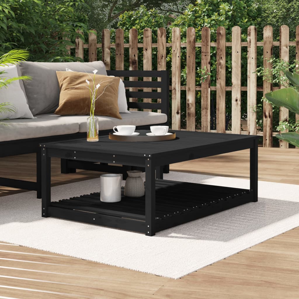 Berkfield Garden Table Black 121x82.5x45 cm Solid Wood Pine
