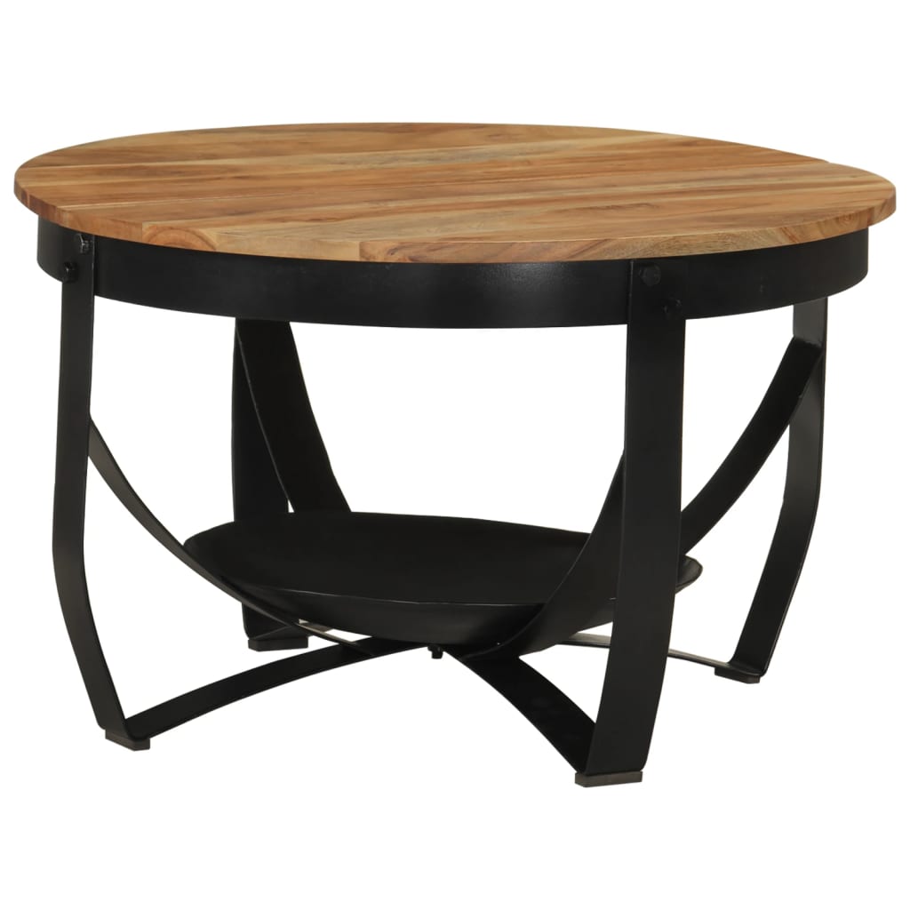 Berkfield Coffee Table �â�_ 68x43 cm Solid Wood Acacia and Iron