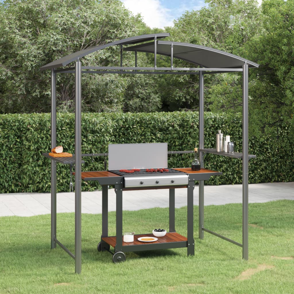 Berkfield BBQ Gazebo with Side Shelves Anthracite 210x114x230 cm Steel