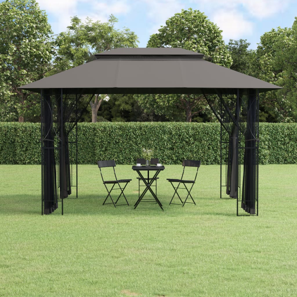 Berkfield Gazebo with Sidewalls Anthracite 400x300x270 cm Steel