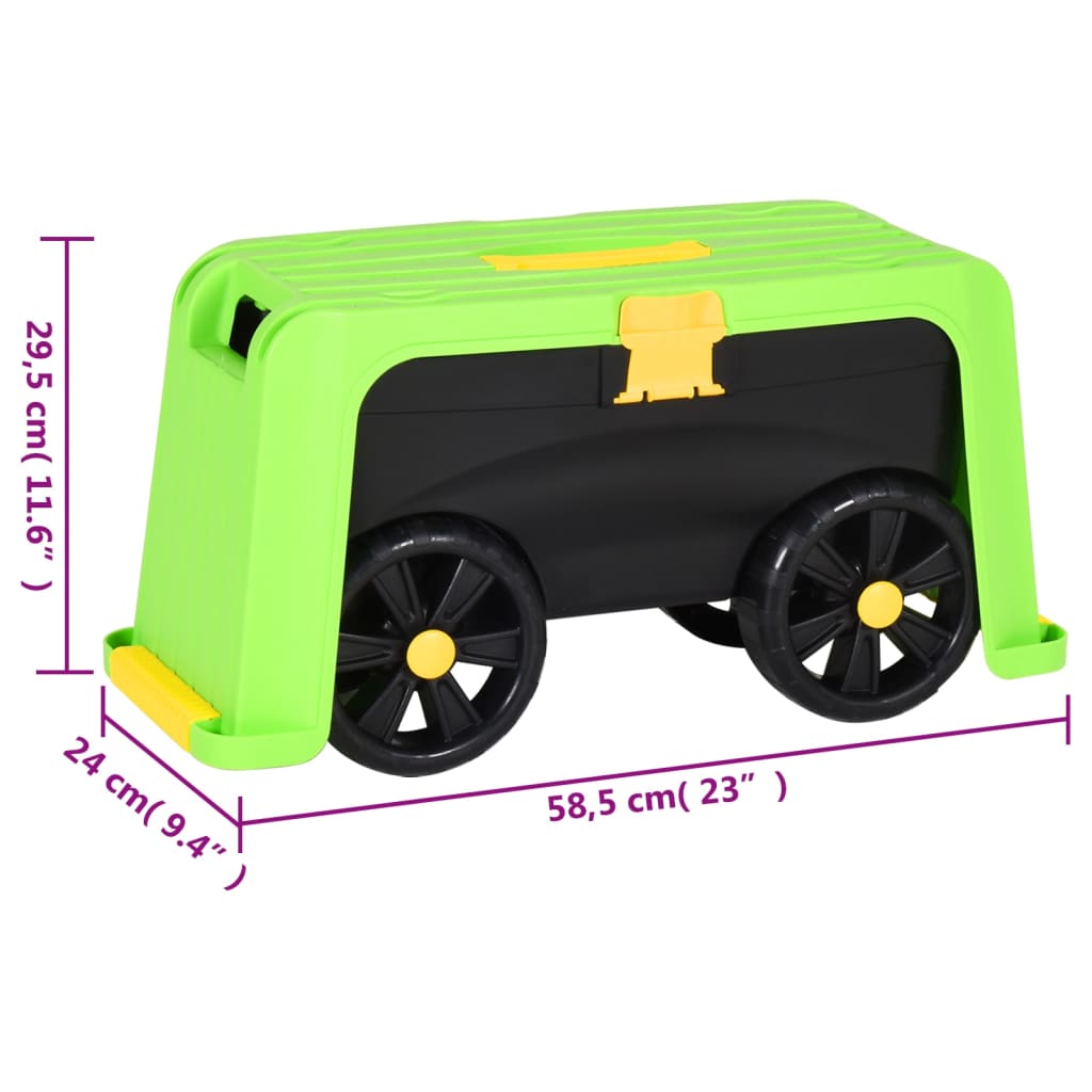 Berkfield 4-in-1 Garden Stool with Storage Bin 58.5x24x29.5 cm Polypropylene