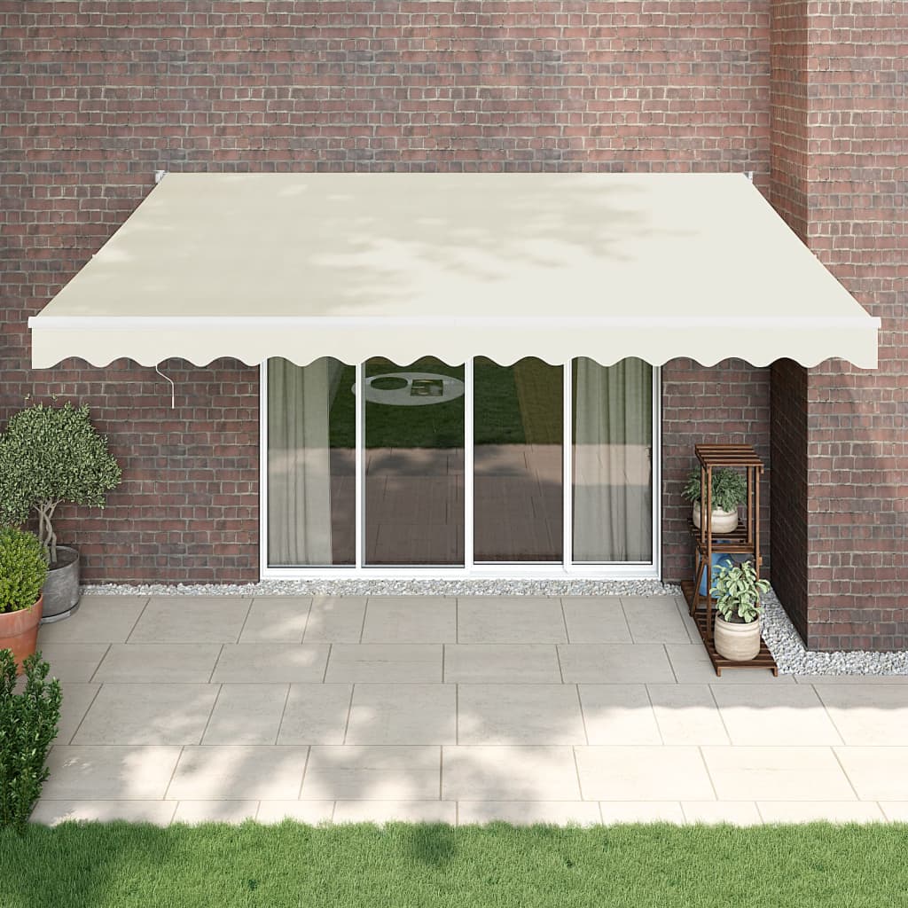 Berkfield Retractable Awning Cream 4.5x3 m Fabric and Aluminium