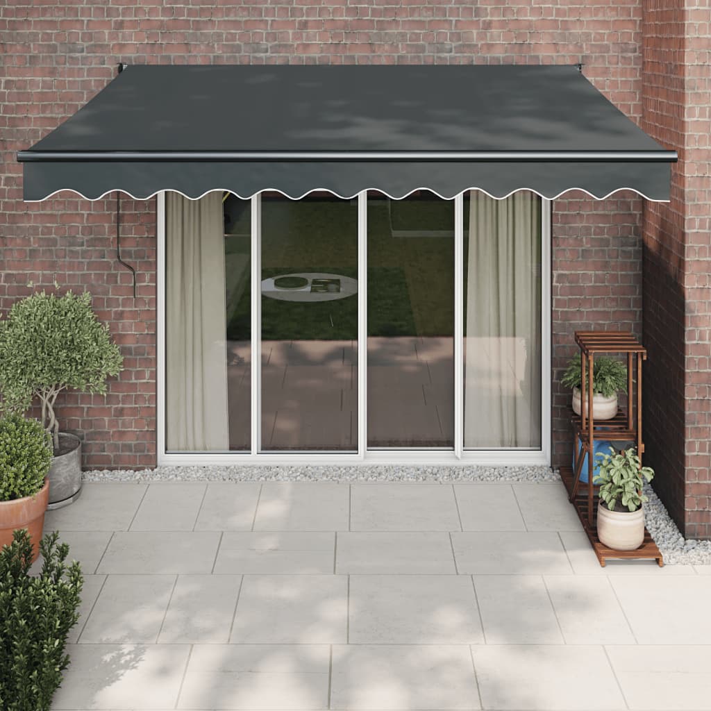 Berkfield Retractable Awning Anthracite 3x2.5 m Fabric and Aluminium