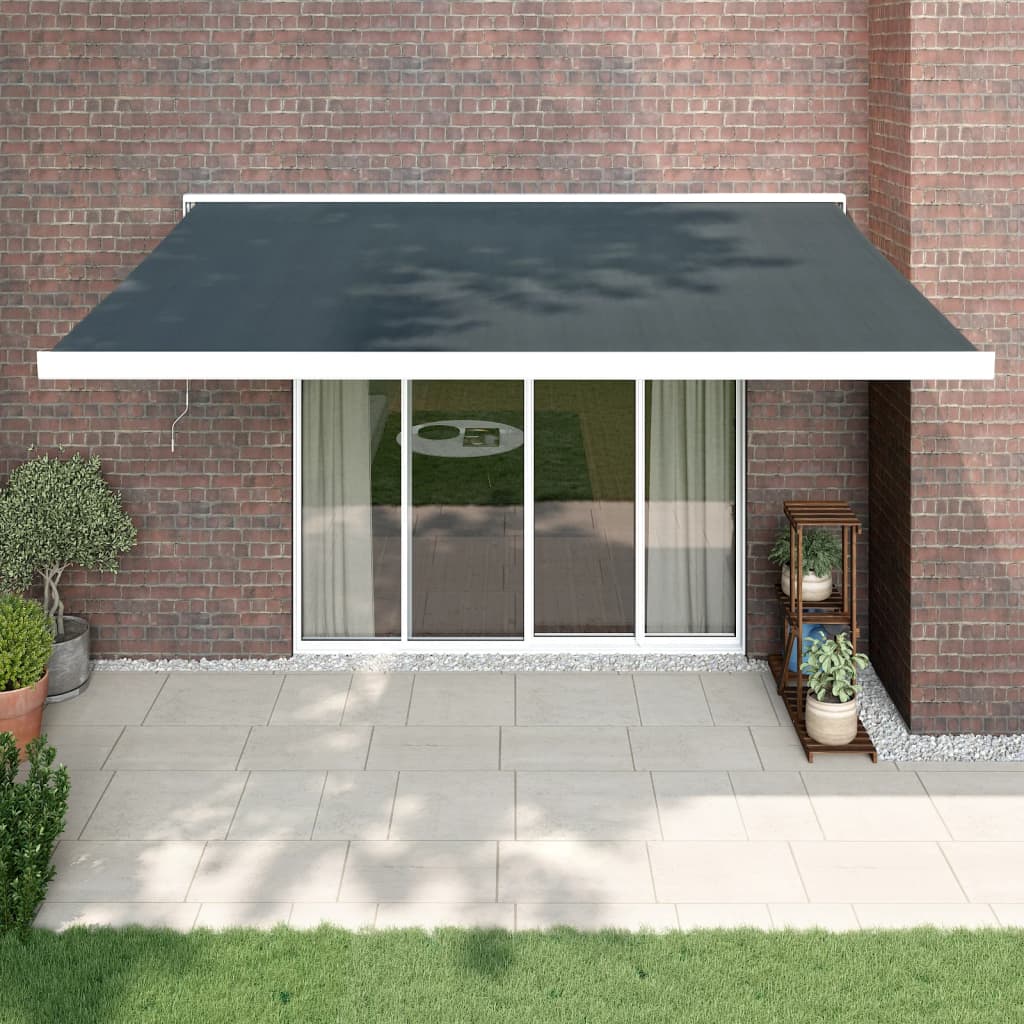 Berkfield Retractable Awning Anthracite 4.5x3 m Fabric and Aluminium