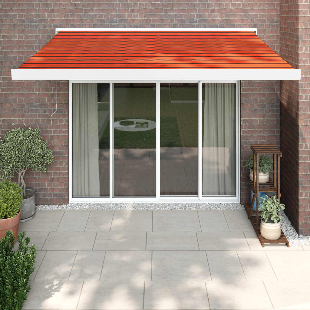 Berkfield Retractable Awning Orange and Brown 3x2.5 m Fabric and Aluminium