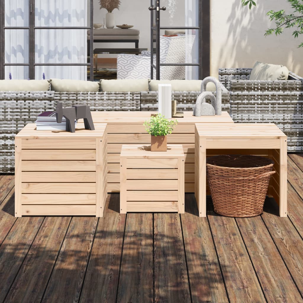 Berkfield 4 Piece Garden Box Set Solid Wood Pine