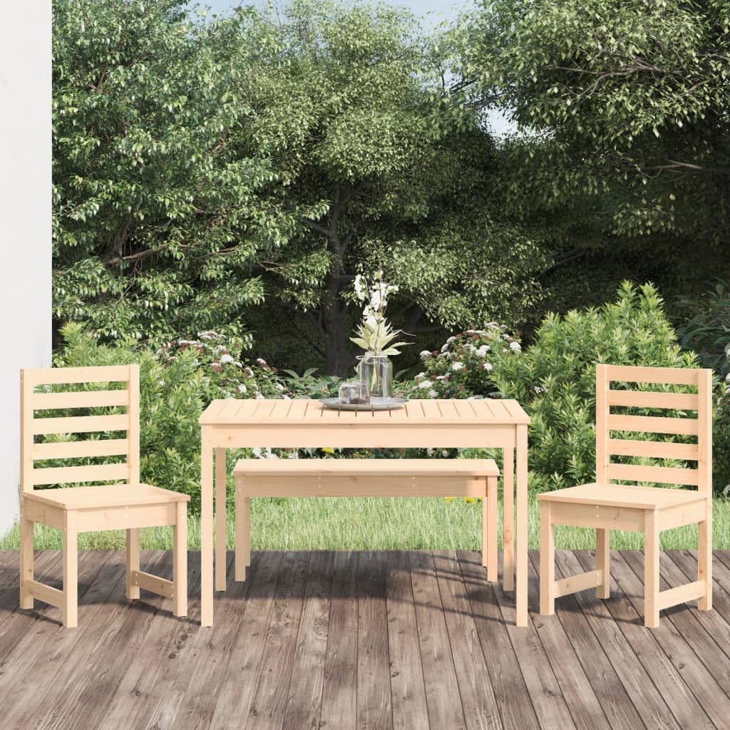 Berkfield 4 Piece Garden Dining Set Solid Wood Pine