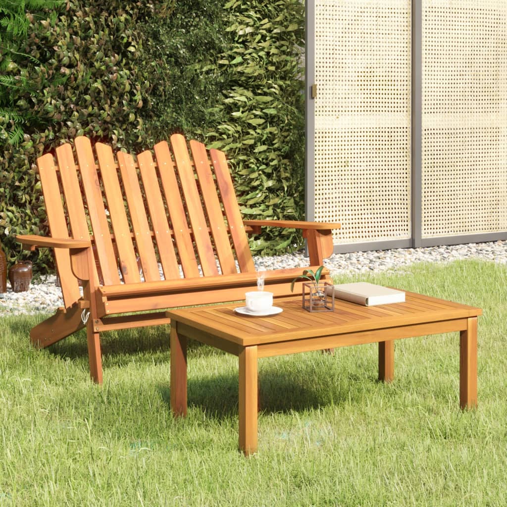 Berkfield 2 Piece Adirondack Garden Lounge Set Solid Wood Acacia