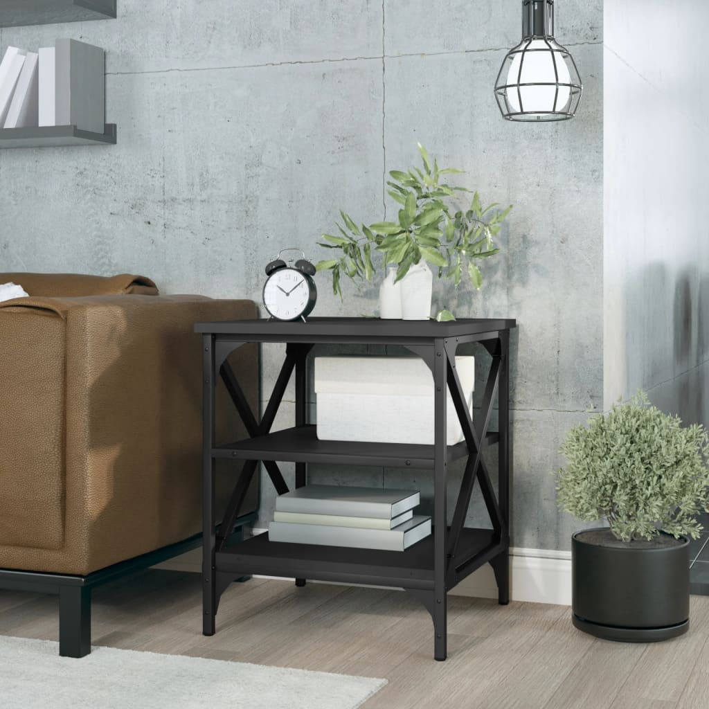 Berkfield Side Table Black 40x42x50 cm Engineered Wood