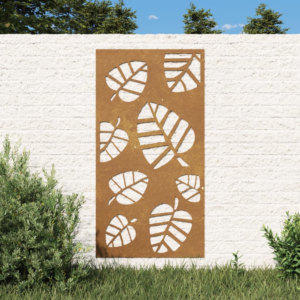 Berkfield Garden Wall Decoration 105x55 cm Corten Steel Leaf Design