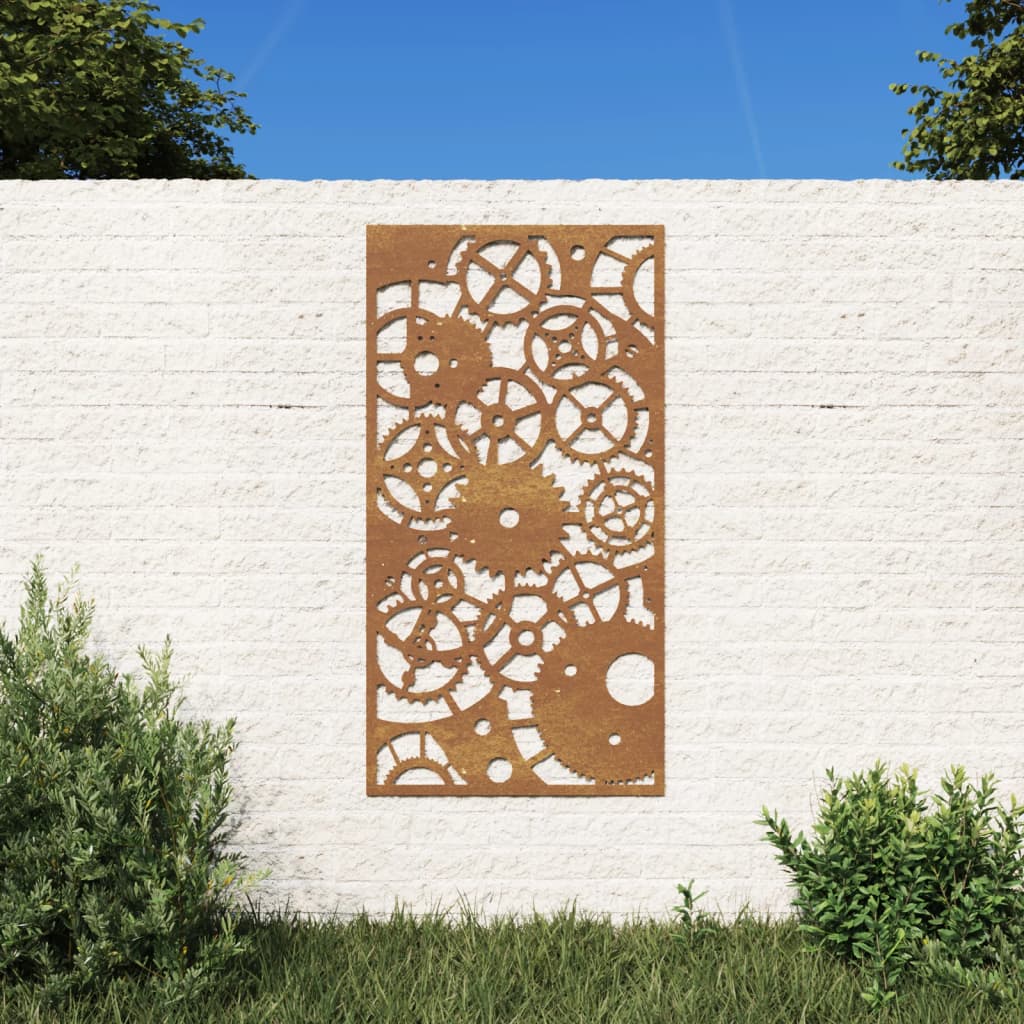 Berkfield Garden Wall Decoration 105x55 cm Corten Steel Gear Wheel Design