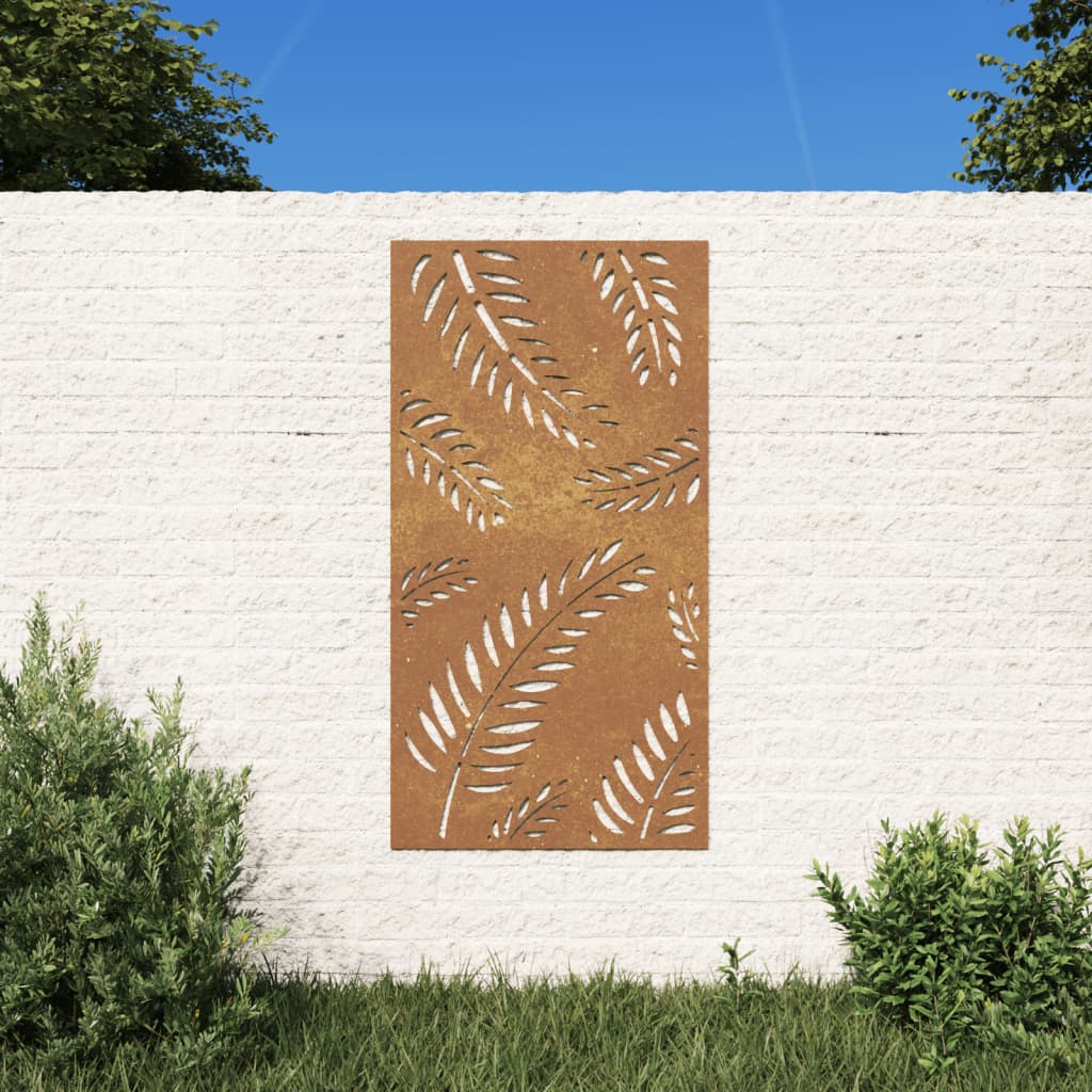 Berkfield Garden Wall Decoration 105x55 cm Corten Steel Leaf Design