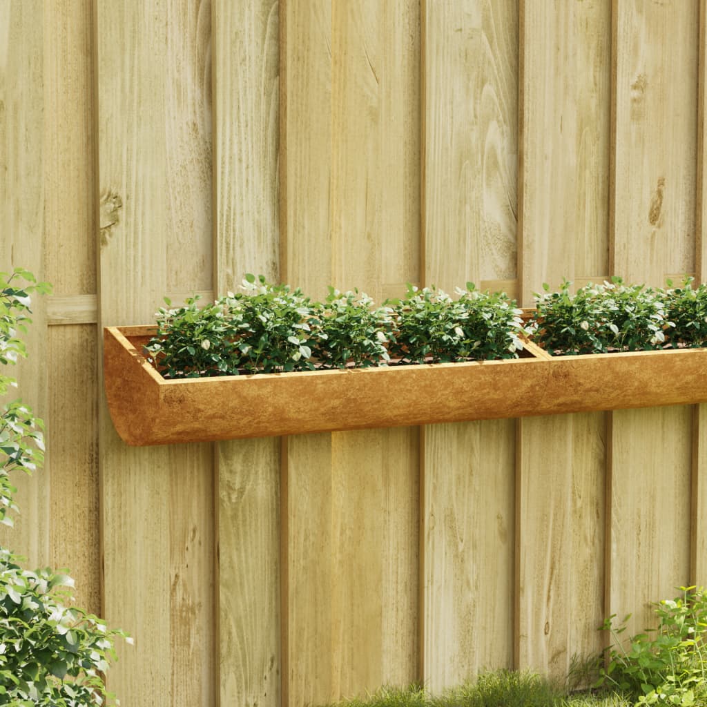 Berkfield Garden Wall Planter 50x16x10 cm Corten Steel