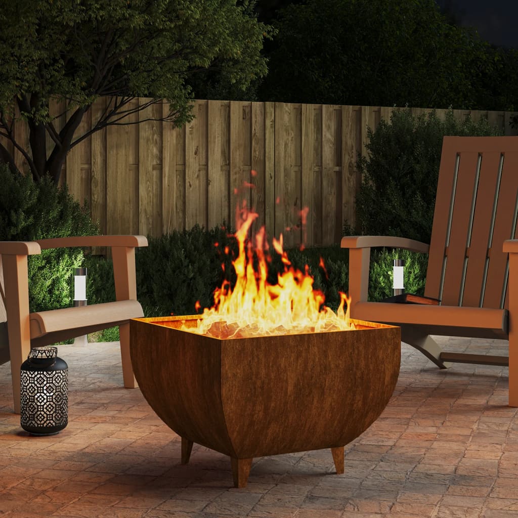 Berkfield Fire Pit 50x50x37 cm Corten Steel