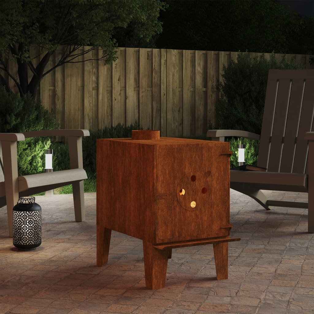 Berkfield Camping Stove 35x50x55 cm Corten Steel