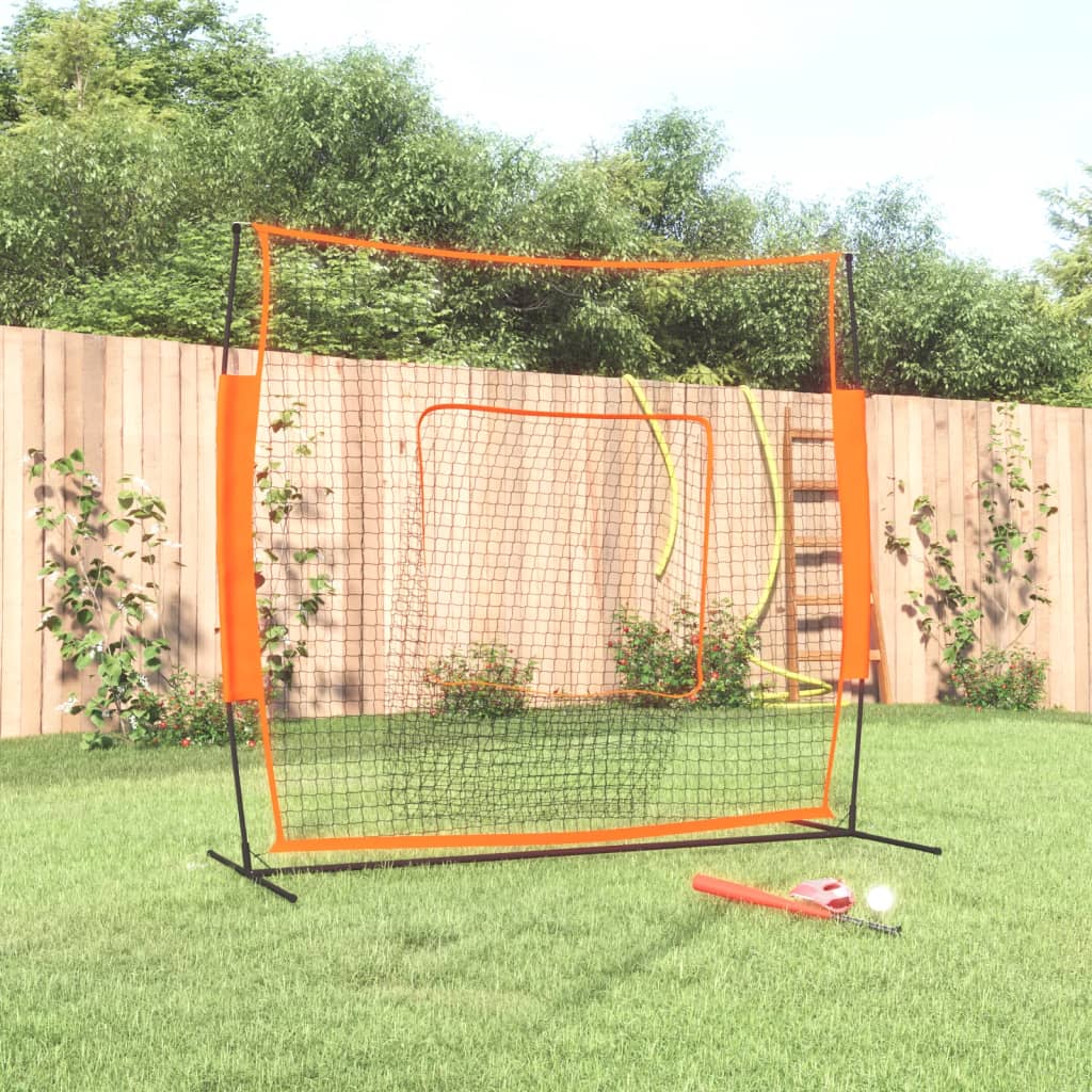Berkfield Portable Baseball Net Red&Black 219x107x212 cm Steel&Polyester
